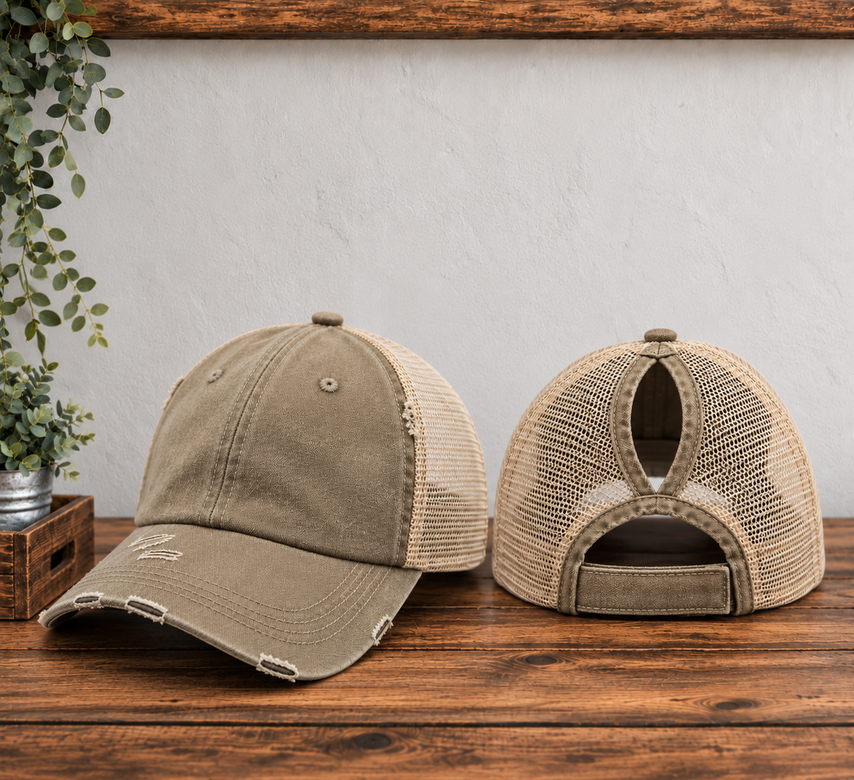 Ladies ponytail hat