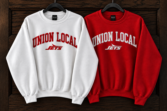 Union Local Jets Twill Letter Crewneck