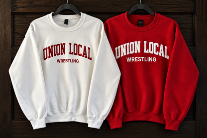Union Local Wrestling Twill Letter Crewneck