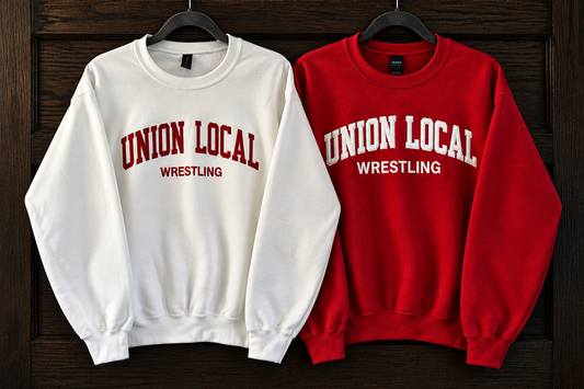 Union Local Wrestling Twill Letter Crewneck