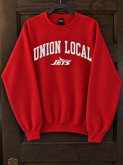 Union Local Jets Twill Letter Crewneck