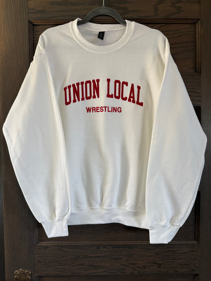 Union Local Wrestling Twill Letter Crewneck